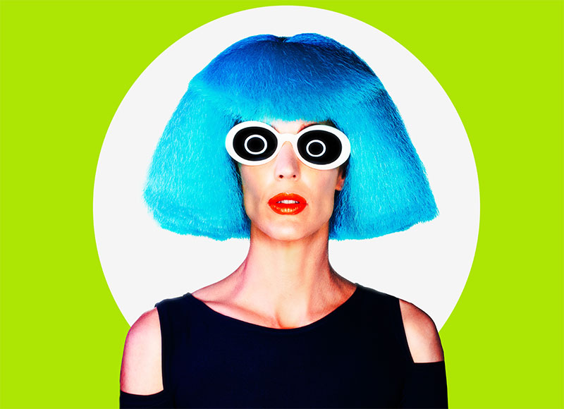 Blue hair bug eyes